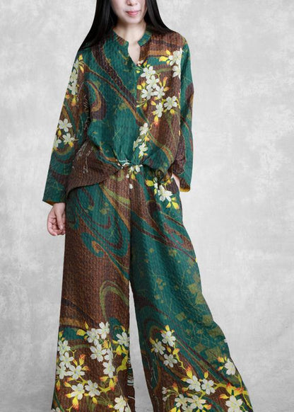 2021 New Suit Loose Casual Irregular Yellow Shirt + Wide Leg Pants - SooLinen