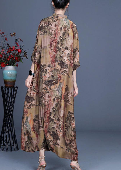 2021 Spring And Summer Landscape Print Dress - SooLinen