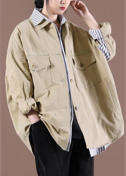 2021 Spring Khaki Fake Two Coats - SooLinen