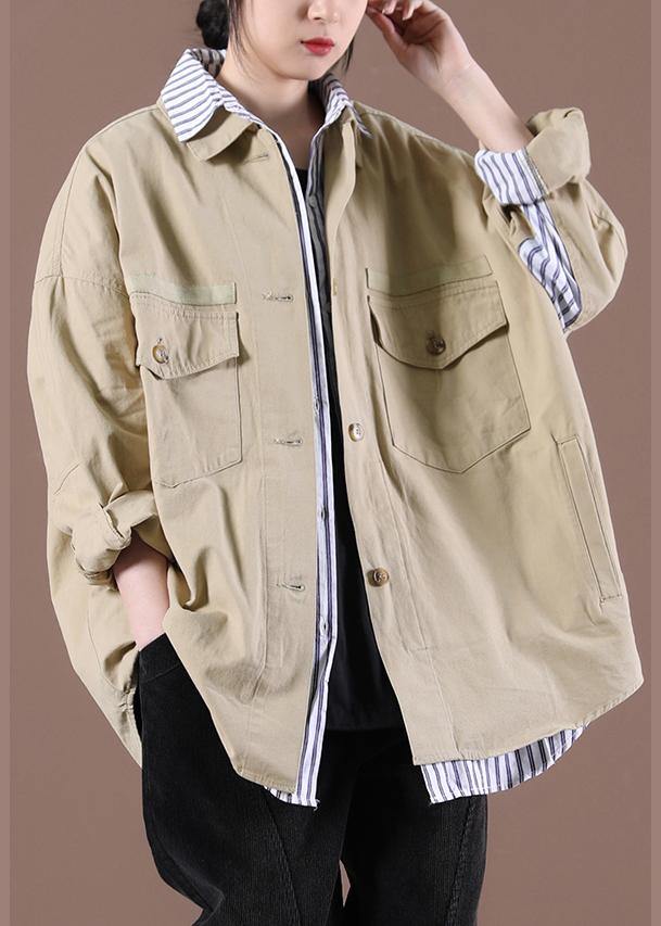 2021 Spring Khaki Fake Two Coats - SooLinen
