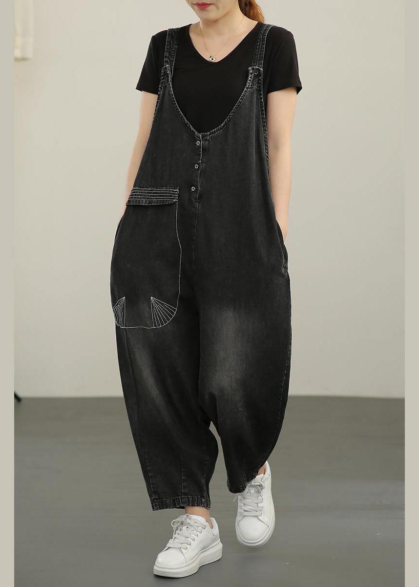 2021 Summer New Washed And Polished White Jumpsuit - SooLinen