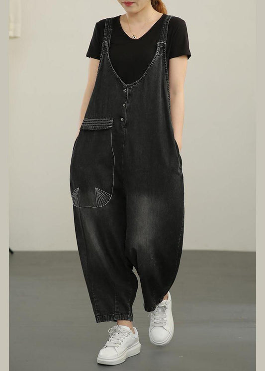 2021 Summer New Washed And Polished White Jumpsuit - SooLinen