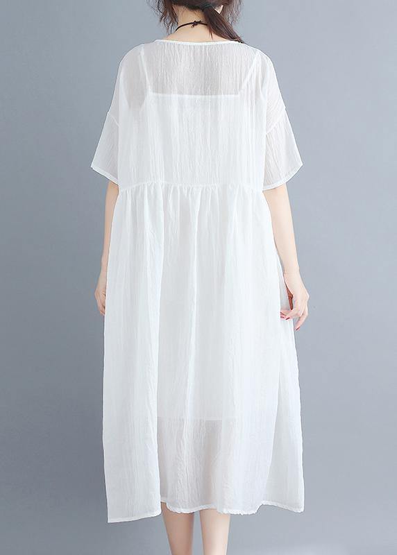 2021 Summer White Two-piece White Dress - SooLinen