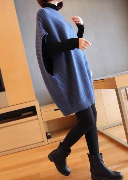 Französische hellgrüne O-Ausschnitt-Mode-Patchwork-Herbst-Strickweste