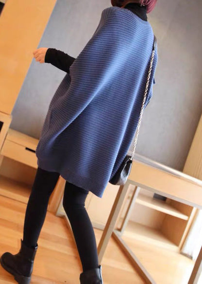 Französische hellgrüne O-Ausschnitt-Mode-Patchwork-Herbst-Strickweste