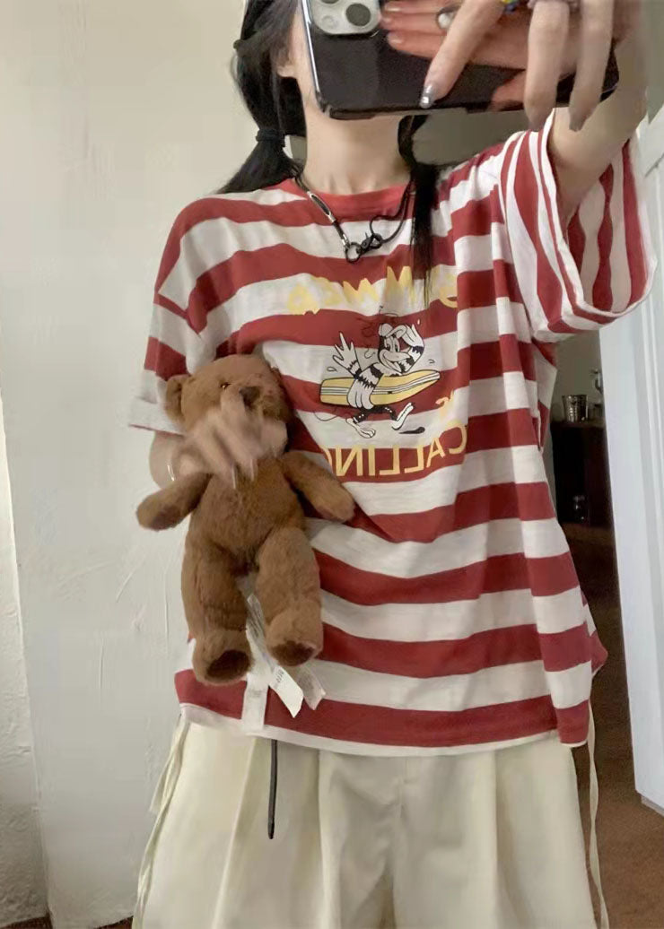 2021 Neues Damen-T-Shirt mit lockerem Cartoon-Muster