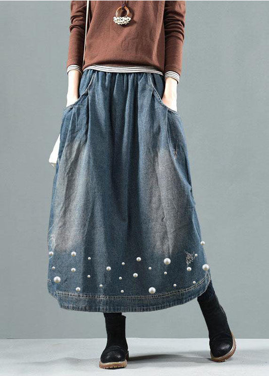 Blue-Diamond Taschen Retro Patchwork Sommer Röcke Denim