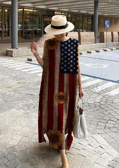 Bohemian O Neck Seite Offen Leinen Baumwolle Kleidung Stoffe Gelb Kleid