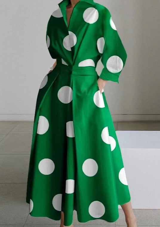 2024 schwarz und weiß streifen Peter Pan Kragen Taschen Baumwolle Kleid Langarm