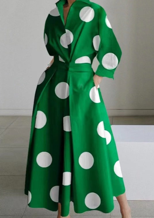 2024 Blau und weiß streifen Peter Pan Kragen Taschen Baumwolle Kleid Langarm