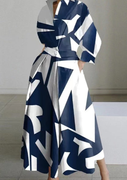 2024 Schwarzer Punkt Peter Pan Kragen Taschen Baumwollkleid Langarm