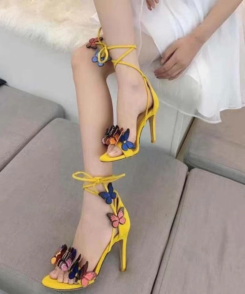 2024 Neue Sommer-Sandalen mit Schmetterlings-Stiletto-Absatz