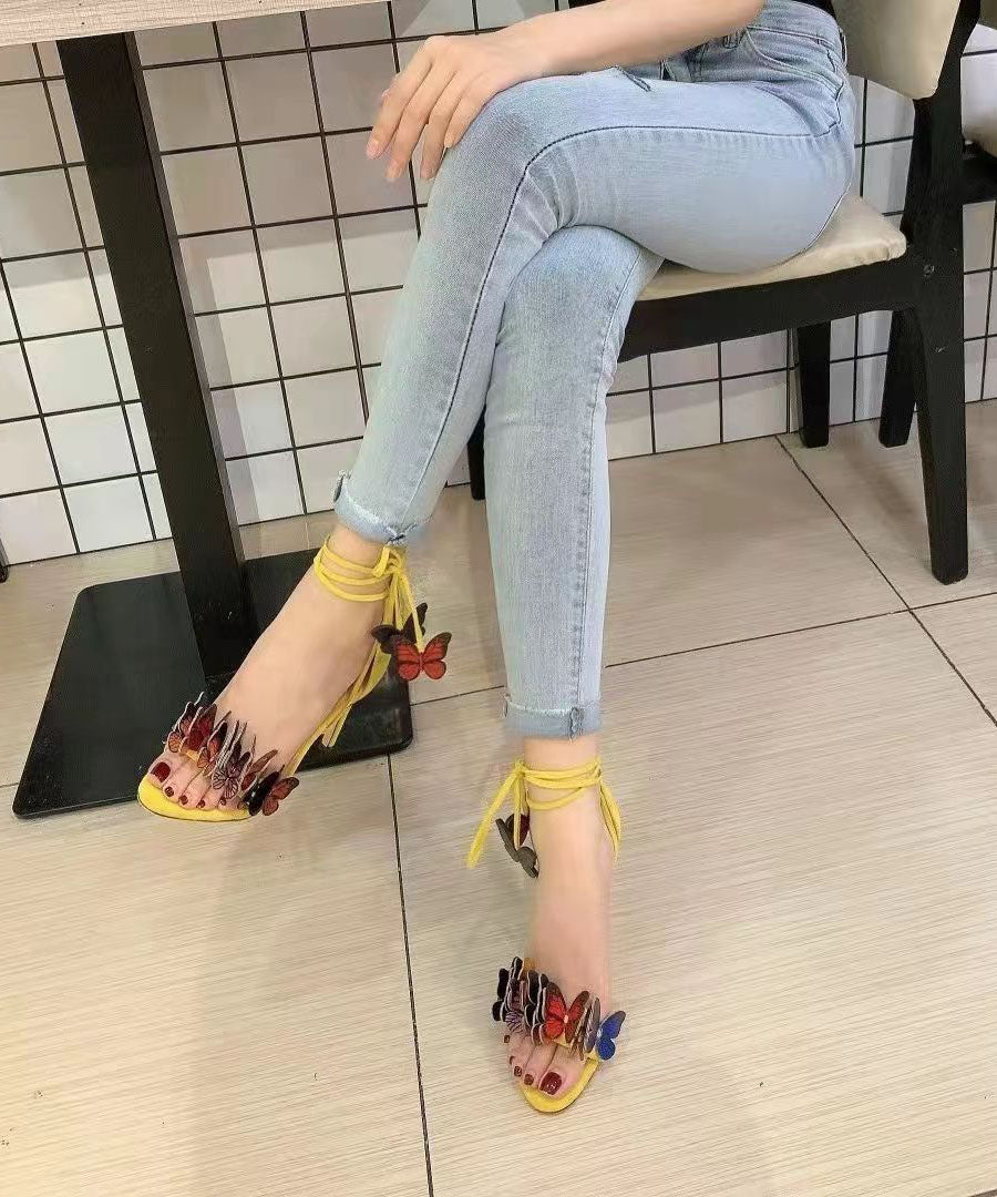 2024 Neue Sommer-Sandalen mit Schmetterlings-Stiletto-Absatz