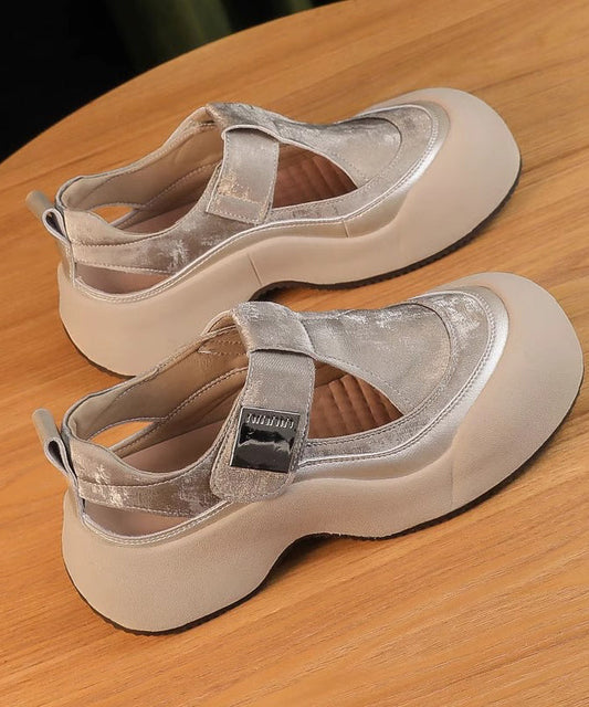 2025 New Apricot Hollow Out Breathable Platform Sandals