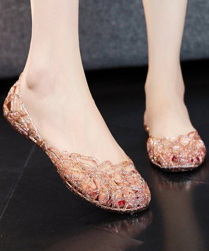 2025 New Black Hollow Out Flat Sandals