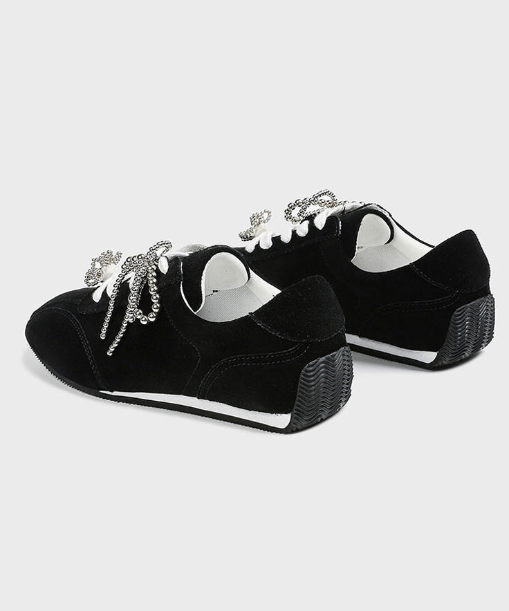 2025 New Black Lace Up Sports Leisure Shoes