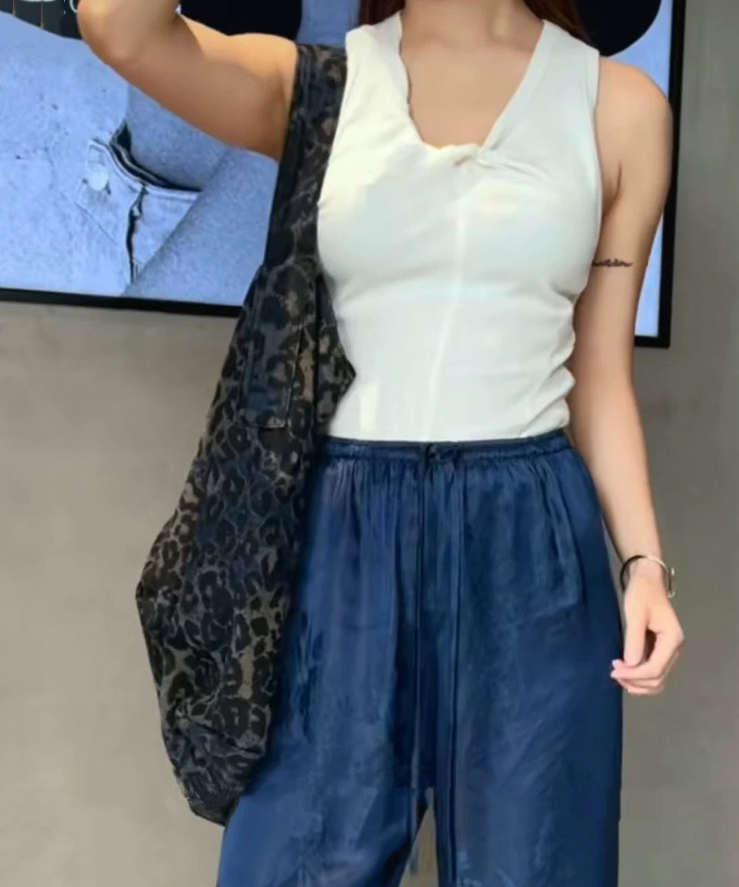 Bolso de hombro de gran capacidad con estampado de leopardo nuevo 2025