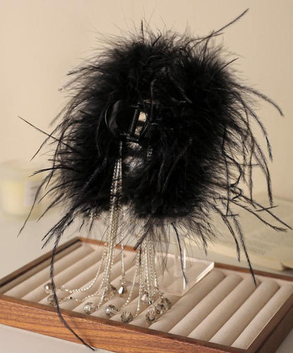 2025 Neue lila Legierung Federperlen-Quaste Haarnadel