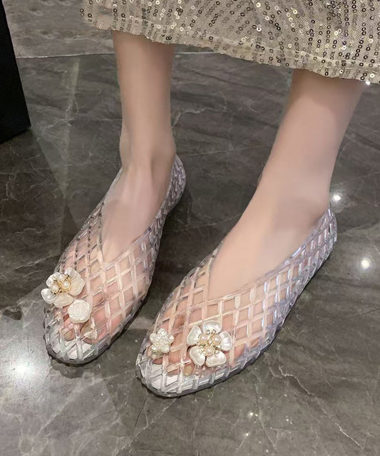 2025 New Summer Silver Flat Bottomed Hollow Out Shoes