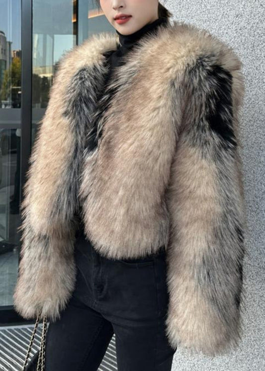 2025 New V Neck Thick Leather And Fur Coats Winter
