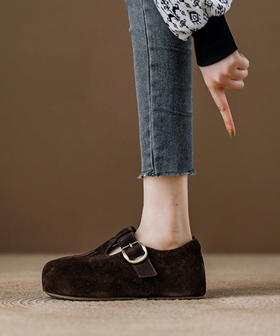 Zapatos planos con plataforma de empalme 2025 de ante rojo con forro de lana afelpada