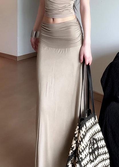 Neuer eleganter, drapierter, plissierter, schmal geschnittener Rock für den Sommer 2025