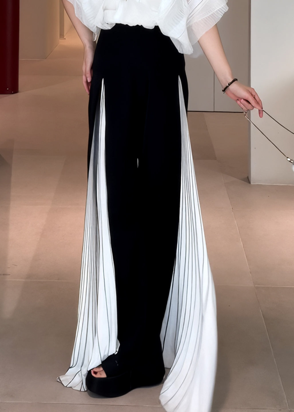 2025 Summer New French Splicing Wide Leg Pants