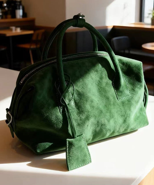 2026 New Green Large Capacity Suede Tote Bag