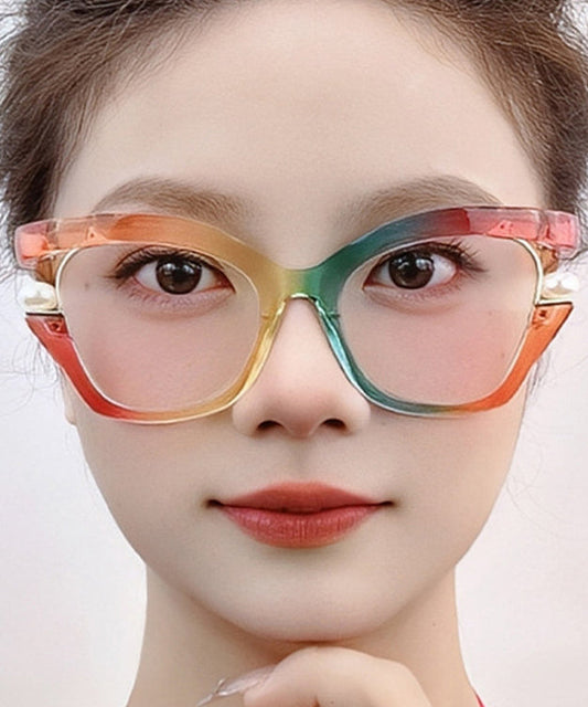 2026 New Pearl Irregular Black Full Frame Reading Glasses