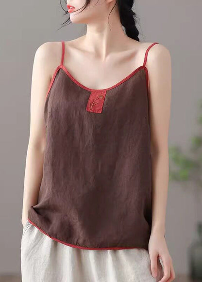 2026 New Red Cotton Spaghetti Strap Top Summer
