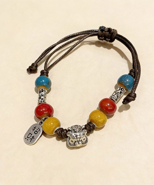 2026 New Sterling Silver Weave Ceramic Charm Bracelet