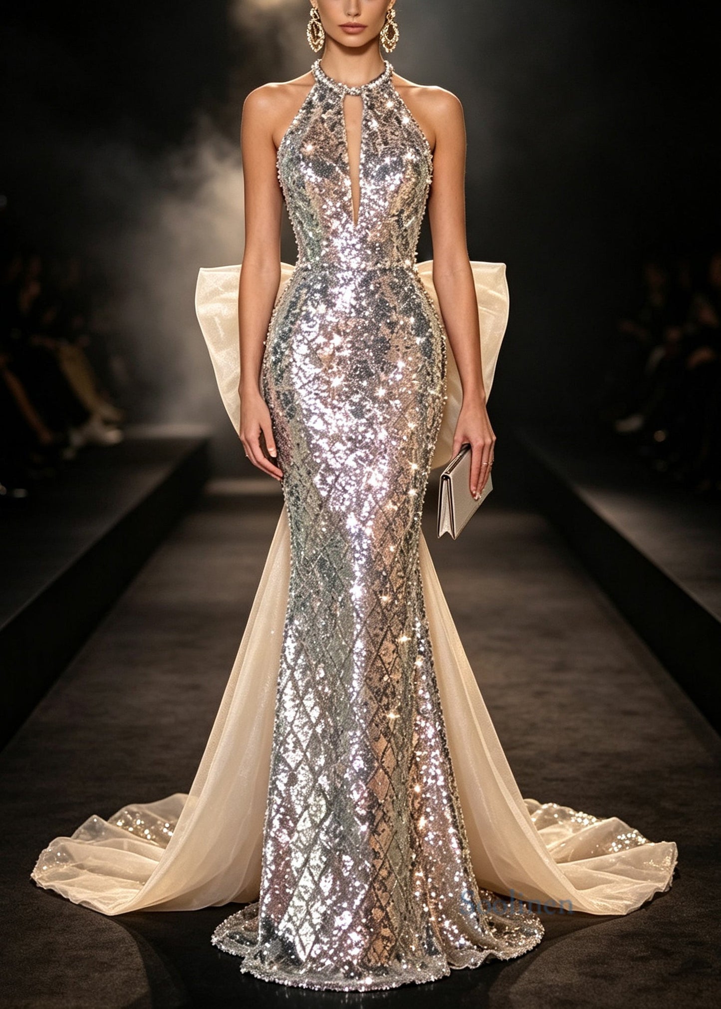 2026 New Summer Sleevless Bow Sequins Party Dresses