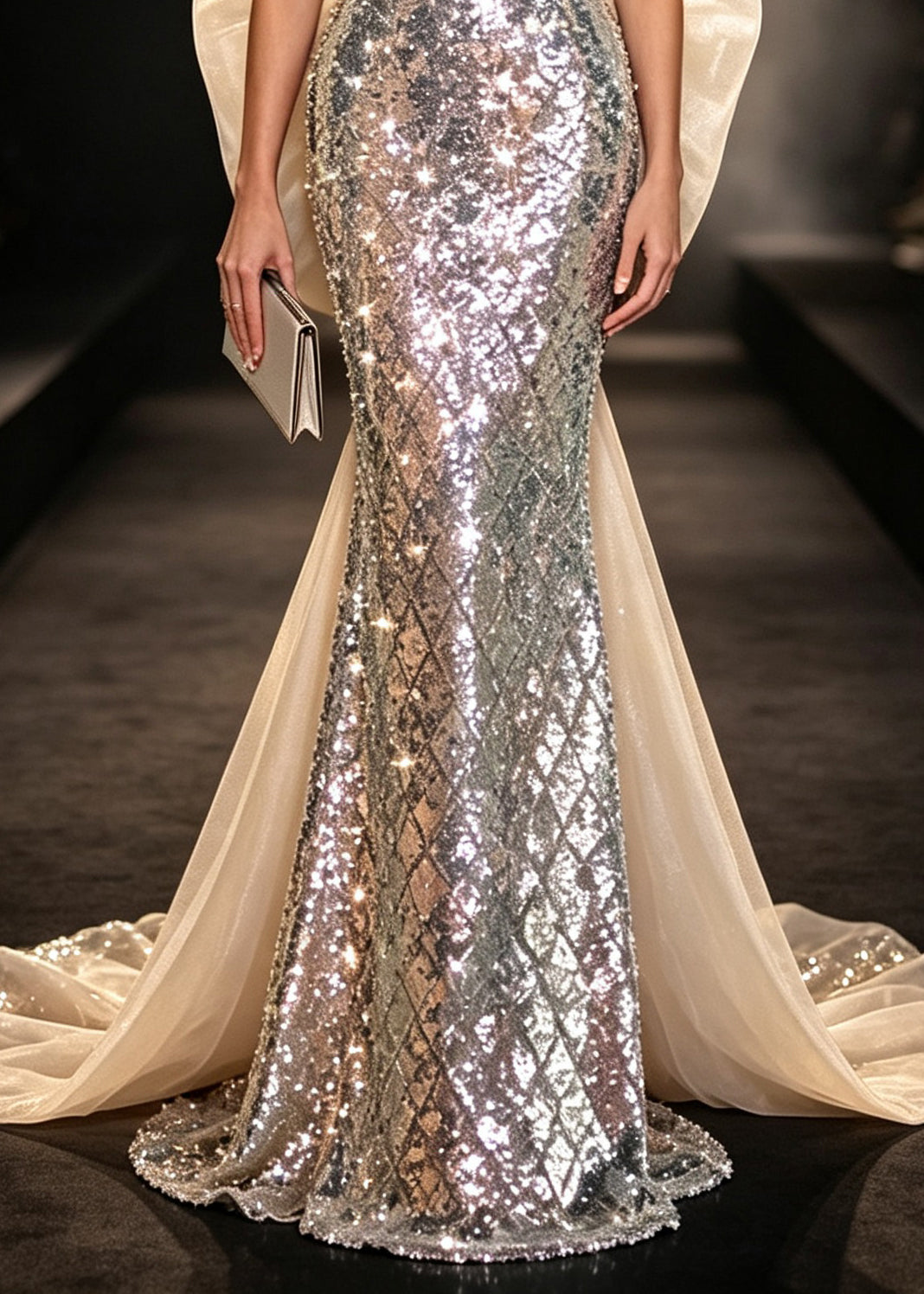 2026 New Summer Sleevless Bow Sequins Party Dresses