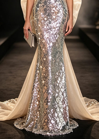 2026 New Summer Sleevless Bow Sequins Party Dresses