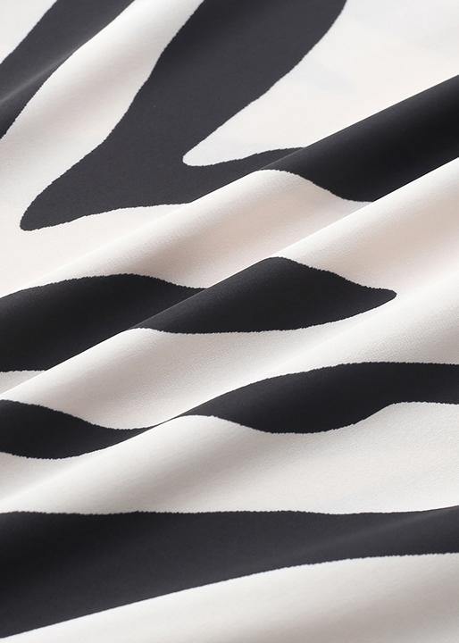 21 Summer Suit Zebra Stripe Silk Wide Leg Pants Irregular Two Piece Set - SooLinen
