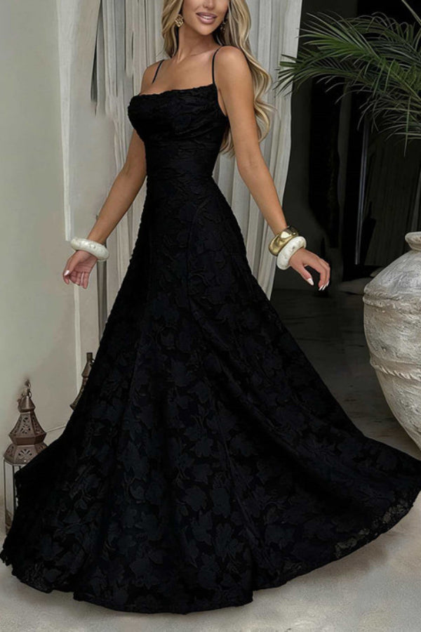 Lace Hollow Sleeveless Maxi Dress