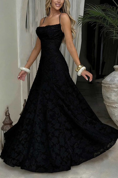 Lace Hollow Sleeveless Maxi Dress