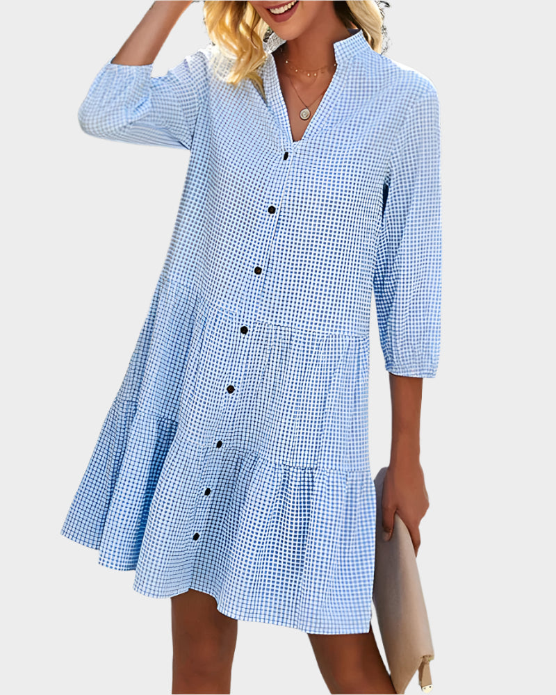 Checkered Summer Midi Dress
