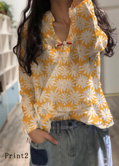 Böhmische weiße Leinenbluse mit V-Ausschnitt, Herbstoberteil