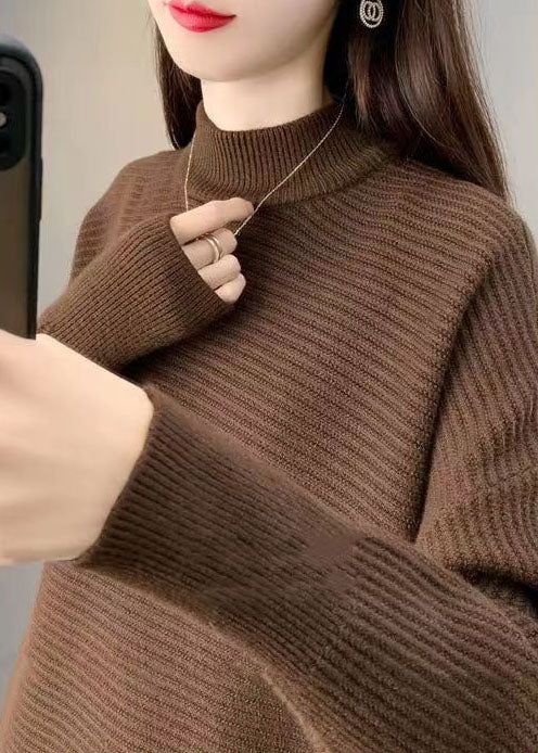 Art Chocolate – Lockeres Strickkleid mit asymmetrischem Troddeldesign