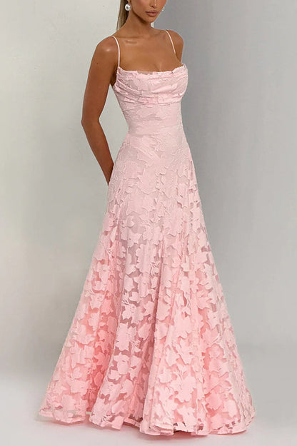 Lace Hollow Sleeveless Maxi Dress
