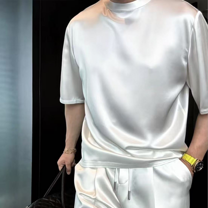 Men's Casual Solid Top & Shorts 2-Piece Set