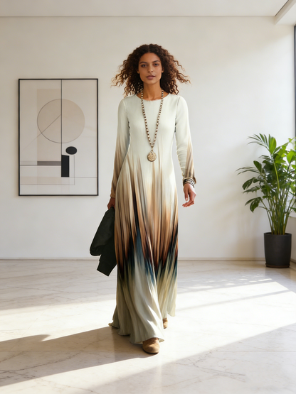 Regular Fit Ombre Cotton-Blend Dress