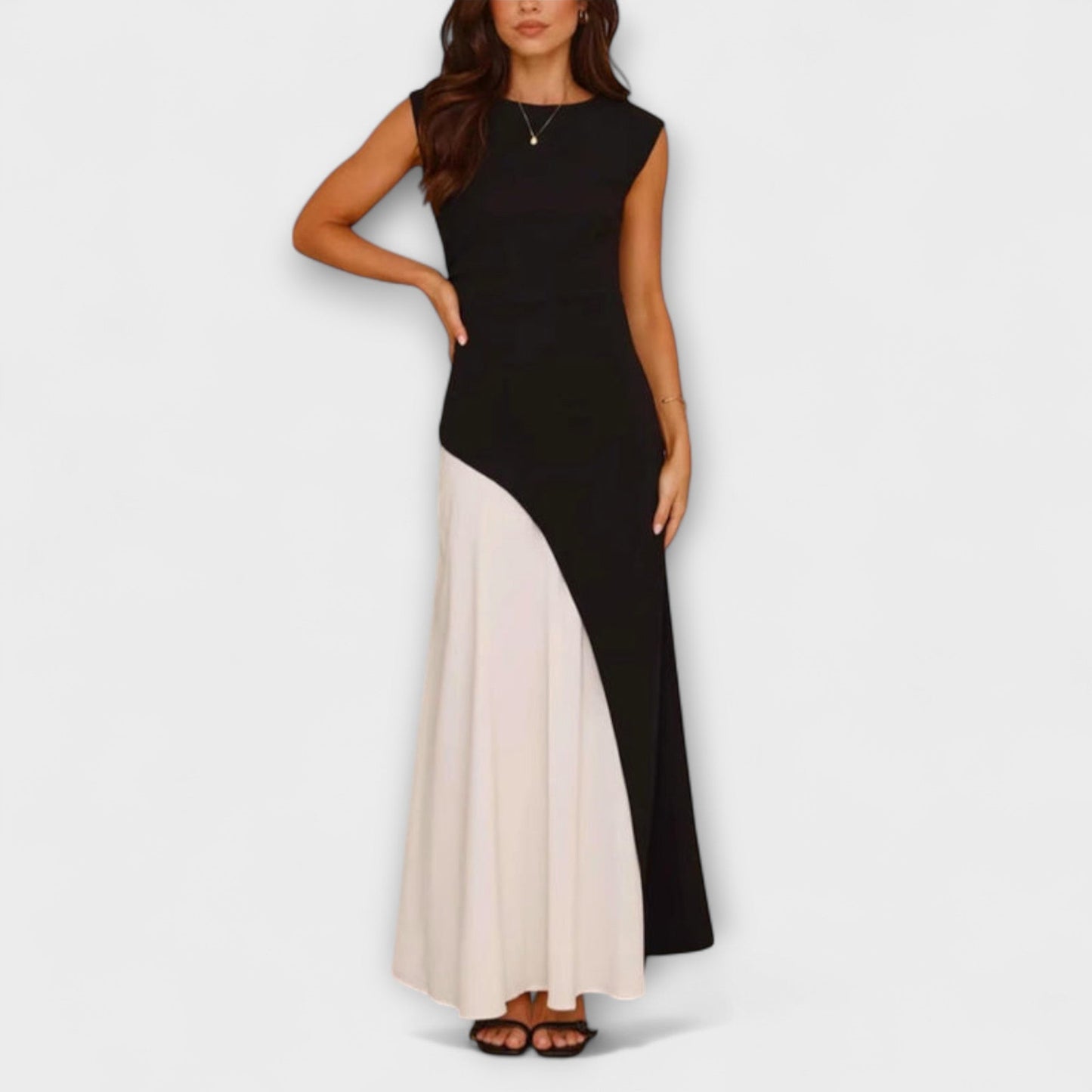 Isabel - Monochrome Color Block Waist Dress
