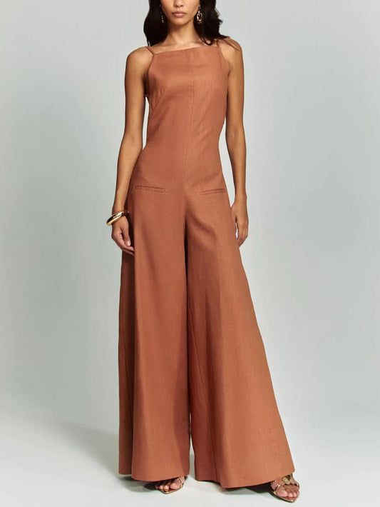 Brown Halter Jumpsuit