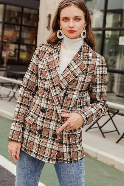 Autumn Chestnut Brown British Tartan Coat