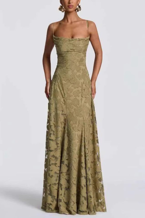 Lace Hollow Sleeveless Maxi Dress