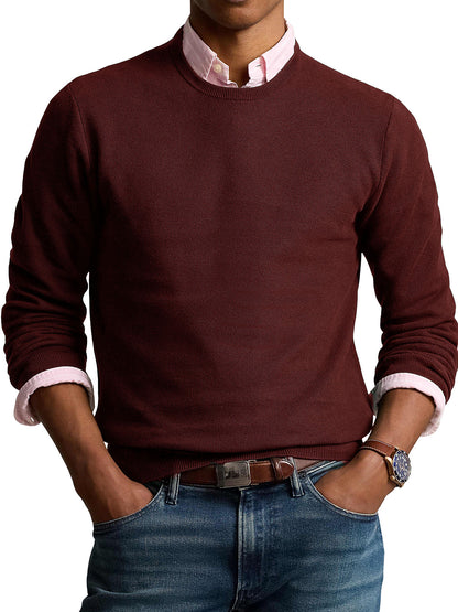Men's Fashionable Retro Round Neck Long Sleeve Sweater