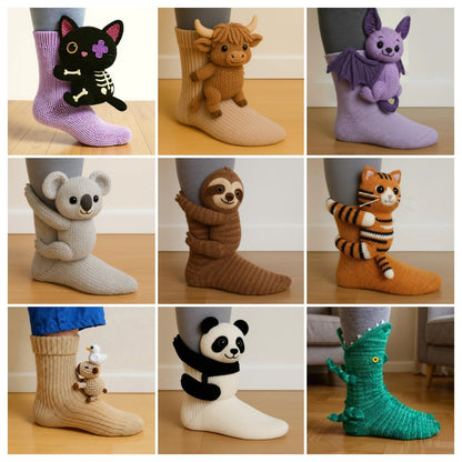 🎄3D Knit Animal Socks