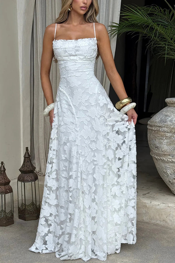 Lace Hollow Sleeveless Maxi Dress